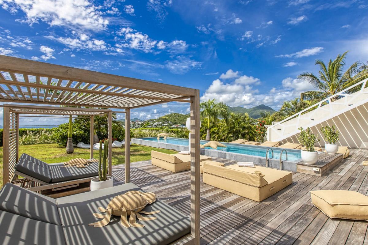 4 Villa à louer piscine vue mer Cul de Sac Saint Martin_terrasse